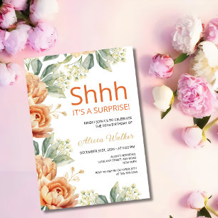 Chique Sinaasappel Pioen Goud Blad Verrassing Verj Kaart