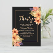 Chique Sinaasappel Rode Herfst Flora Any Age Zwart Kaart (Staand voorkant)