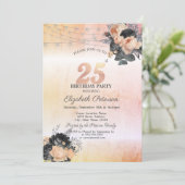 Chique Sinaasappel Rozen String Lights 25th Verjaa Kaart (Staand voorkant)