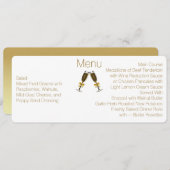 Chique Skinny Aangepaste Bruiloft Menu (Voorkant / Achterkant)