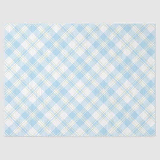 Chique Sky Blauw en Wit Check Tissue Paper Tissuepapier (Voorkant)