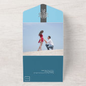 Chique Sky Blue bruiloft All In One Uitnodiging (Buitenkant)