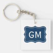 Chique sleutelhanger met op maat gemaakte monogram (voorkant)