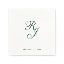 Chique smaragd groen monogram bruiloft servetten
