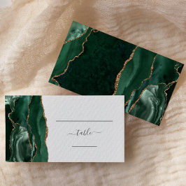 Chique Smaragdgroene Gouden Agate Bruidsbegeleider Plaatskaartje