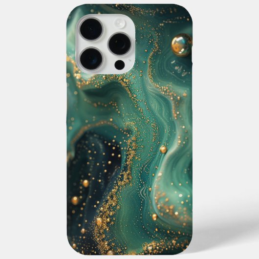 Chique Smaragdgroene Malachiet Gouden Glitter Desi Case-Mate iPhone Case (Achterkant)