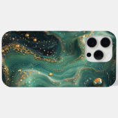 Chique Smaragdgroene Malachiet Gouden Glitter Desi Case-Mate iPhone Case (Achterkant (horizontaal))