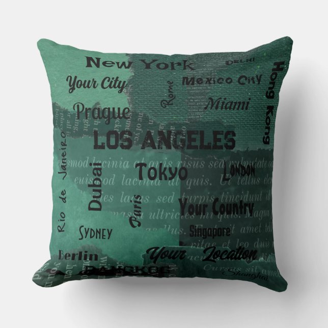 Chique smaragdgroene rustieke mega stad van de wer kussen (Voorkant)