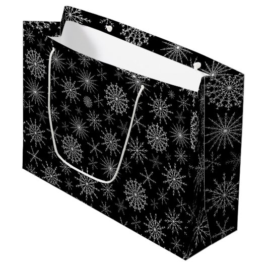 Chique sneeuwstorm groot cadeauzakje (Voorkant Gekanteld)
