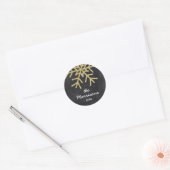 Chique sneeuwvlok | Faux Gold Foil Vakantie Ronde Sticker (Envelop)