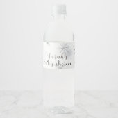 chique sneeuwvlokken winter Baby shower Waterfles Etiket (Voorkant)
