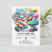 Chique Snoep bewerkbare verjaardag Kaart (Staand voorkant)