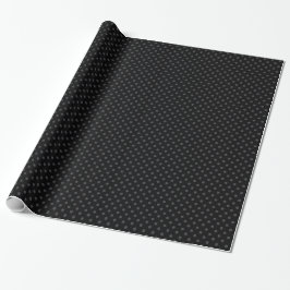 Chique & Sophisticated Grijze Polka Dots op Zwart Cadeaupapier