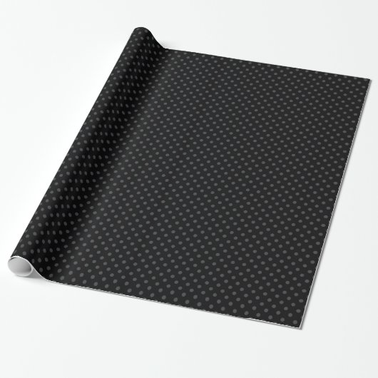 Chique & Sophisticated Grijze Polka Dots op Zwart Cadeaupapier (Uitgerold)