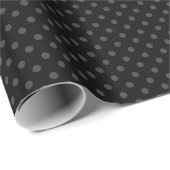 Chique & Sophisticated Grijze Polka Dots op Zwart Cadeaupapier (Rol Hoek)