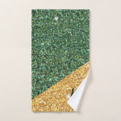 Chique Sparkle Glam Blauwgroen Gouden Glitter Init Bad Handdoek (Handdoek)