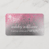 Chique sparkle roze make-up en haar loyaliteitskaa visitekaartje (Voorkant)