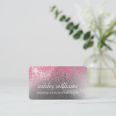 Chique sparkle roze make-up en haar loyaliteitskaa visitekaartje (Staand voorkant)