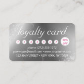 Chique sparkle roze make-up en haar loyaliteitskaa visitekaartje (Achterkant)