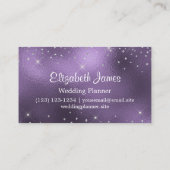 Chique Sparkly Silver Glitter Amethist Folie Visitekaartje (Achterkant)
