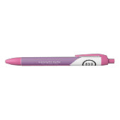 Chique Speelse Roze Wit Dual Tone Business Logo Zwarte Inkt Pen (Bovenkant)