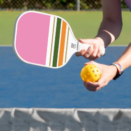 Chique Sportief Roze Top Groen Sinaasappel Racing  Pickleball Paddle