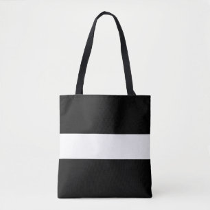 Chique sportieve vet brede zwarte witte nautische tote bag
