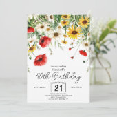 Chique Spring Wildbloemen 40e verjaardag Kaart (Staand voorkant)