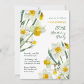 Chique Spring Yellow Daffodil Botanische Verjaarda Kaart (Voorkant)