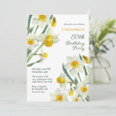 Chique Spring Yellow Daffodil Botanische Verjaarda Kaart (Staand voorkant)