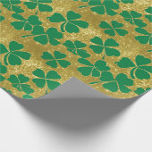 Chique St Patrick's Day Gouden Groene Shamrock Kla Cadeaupapier (Hoek)