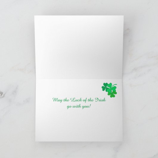 Chique St Patrick's groet voor echtgenoot Shamrock Kaart (Binnen)