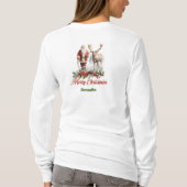 Chique standaard rode en groene Kerstman met rendi T-shirt (Achterkant)