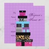 Chique stapelbare geschenken verjaardagsfeestuitno kaart (Voorkant / Achterkant)