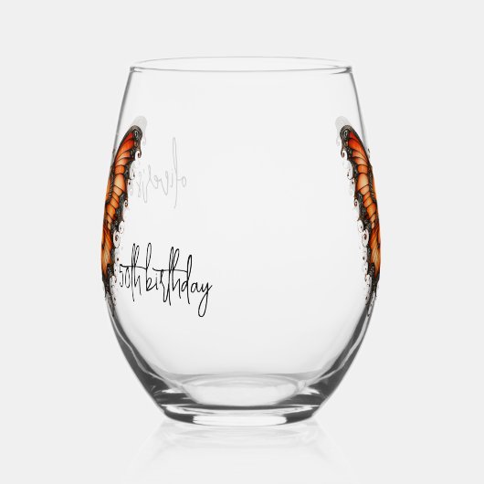 Chique Steampunk Industriële Victoriaans Vlinder Wijnglas Zonder Voet (Links)