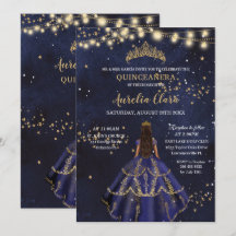 Chique Sterrennacht Navy Blauw Jurk Goud Quinceañe