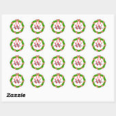 CHIQUE STICKER_KERSTKRANS #1 OP WIT RONDE STICKER (Vel)
