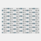 Chique stijl kleine roze grijze bloemen inpakpapier vel (Voorkant 3)