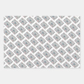 Chique stijl kleine roze grijze bloemen inpakpapier vel (Voorkant 2)