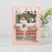 Chique stijlvol afstuderen fototijdschrift kaart (Staand voorkant)