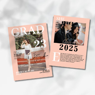 Chique stijlvol afstuderen fototijdschrift kaart