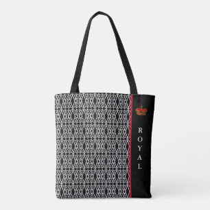 Chique stijlvol diamantpatroon in zwart en wit tote bag