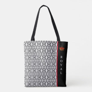 Chique stijlvol diamantpatroon in zwart en wit tote bag