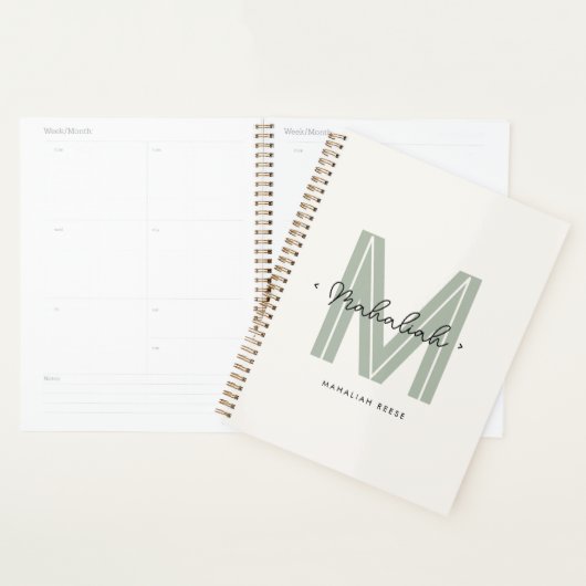 Chique stijlvol modern monogram script planner (Display)