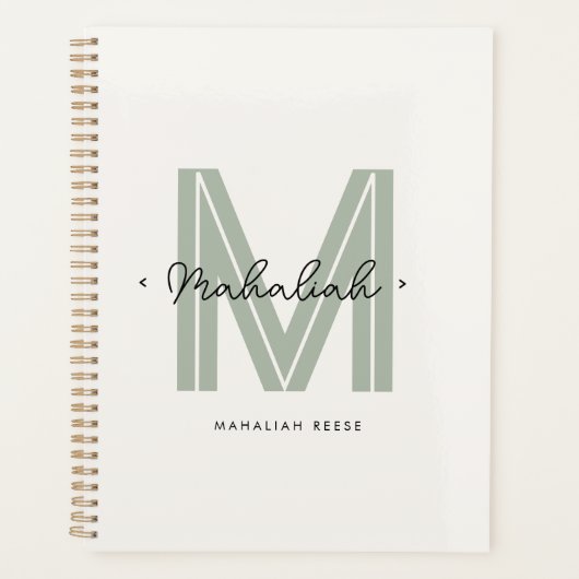 Chique stijlvol modern monogram script planner (Voorkant)
