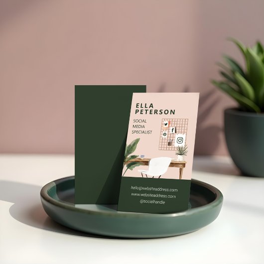 Chique, stijlvol werkstation, sociale media, Kanto Visitekaartje