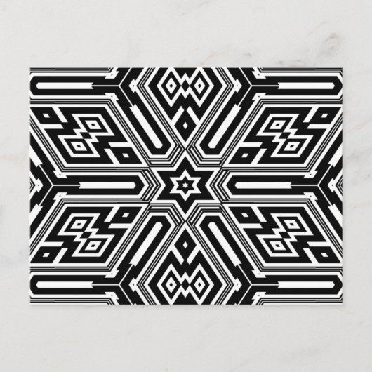 Chique stijlvol zwart wit modern geometrisch briefkaart (Voorkant)