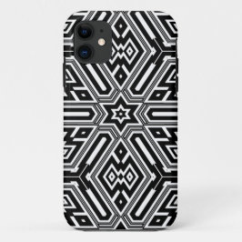 Chique stijlvol zwart wit modern geometrisch iPhone 11 hoesje