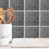 Chique stijlvol zwart wit modern geometrisch tegeltje