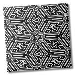 Chique stijlvol zwart wit modern geometrisch tegeltje<br><div class="desc">Dit unieke zwart-wit moderne art deco patroon beschikt over een aantal echt coole lijnen en starburst. U kunt de achtergrondkleur aanpassen om het een zeer verschillende blik te geven! Of je deze tegel wilt gebruiken als een klein onderzetter of trivet voor een drink of bord... of je wilt groot worden...</div>